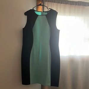 Black and teal dress